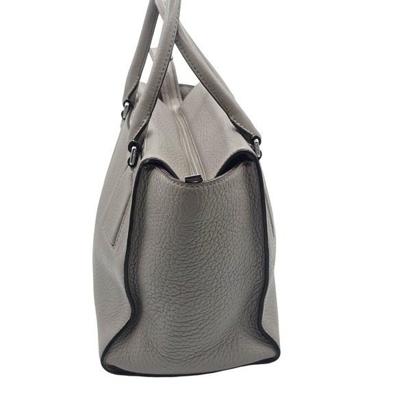 Michael Michael Kors Junie Satchel Bag Womens Medium Gray Leather Handle Purse - Picture 4 of 13